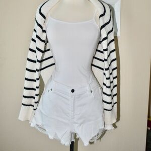 AERIE White Daydream Denim Short